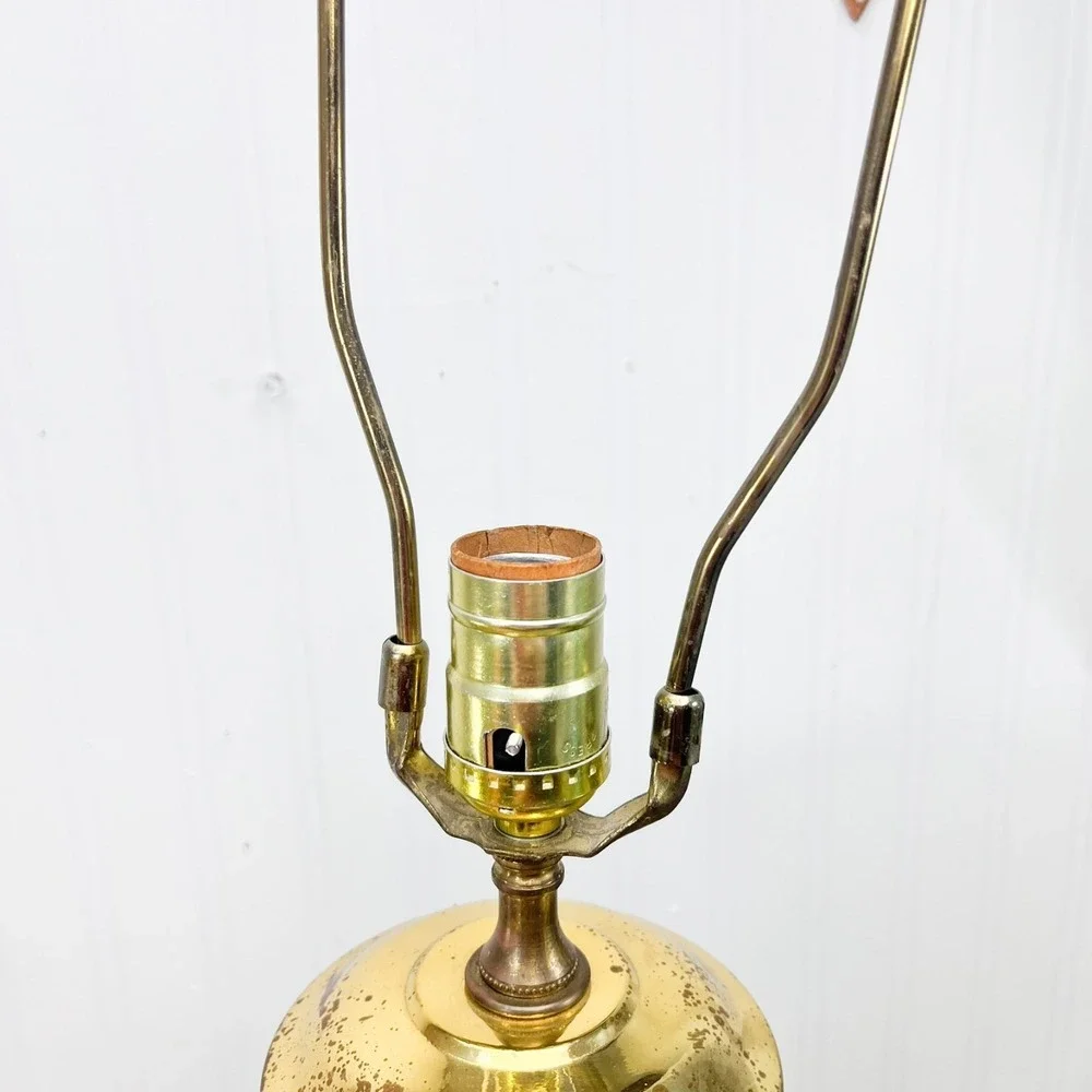 Vintage Brass table lamp w dragon handles James Mont Asian‎ style